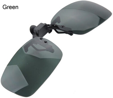 1 STKS 3 Kleuren Lens Dag Vision geel Zonnebril Clip Voor Night rijden Lenzenvloeistof Bijziendheid Bril Clips Op retro de sol met case groen case C2