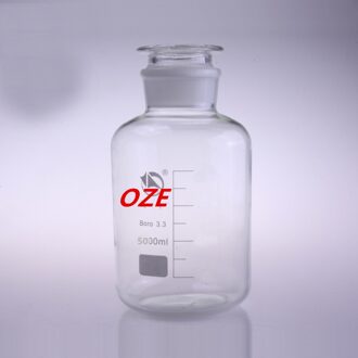 1 STKS Afgestudeerd Ronde Glazen Reagensfles Met Grond-in glas Stopper Brede Mond 5000 ml
