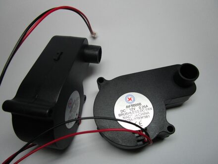 1 stks Borstelloze DC Blower Fan 5028B 12 v 2 Draden Zwarte Kleur 50x28mm kogellager