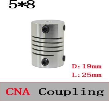 1 stks BR 5mm x 8mm D19 L25 CNC Stappenmotor Shaft Coupler Flexibele Koppeling 5x8mm Motor Connector 5*8mm