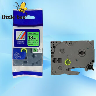1 STKS Brother label tape 18mm zwart op groen tze label tape tze-741 tze 741 tze741 voor P-touch printer