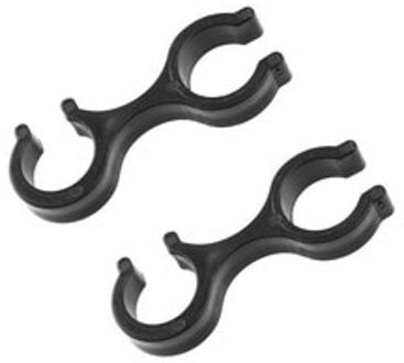 1 stks Draagbare Wandelstok Gesp Trek Mand Rubber Tip Koolstofvezel Hike Polen Sluiting 8 Vormige Clip Klem Accessoire zwart