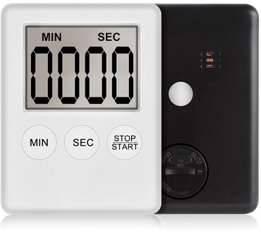 1 stks Eenvoudige 3 Knoppen Keuken Timer Dunne LCD Digitale Scherm Plastic Koken Tellen Countdown Alarm Magneet Klok Temporizador wit
