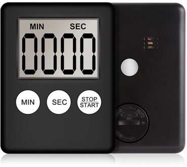 1 stks Eenvoudige 3 Knoppen Keuken Timer Dunne LCD Digitale Scherm Plastic Koken Tellen Countdown Alarm Magneet Klok Temporizador zwart