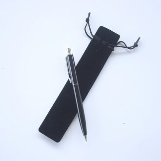 1 STKS High-end Metalen Balpen Zilver Goud en Zwart Balpen 0.7mm Zwarte Inkt Student Levert Business Schrijven Pen 1 zilver 1 pen zak / 1 zwart 1 pen zak