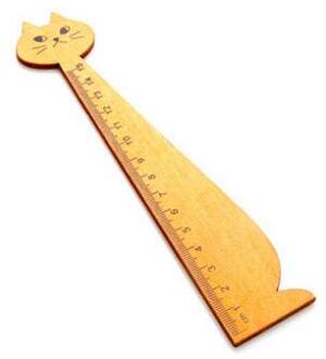 1 Stks/partij 15 Cm Hout Straight Heerser Studenten Diy Gereedschap Leuke Lucky Cat Houten Liniaal Bladwijzer bruin