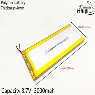 1 stks/partij 3.7 V, 3000mAH 4051135 (polymeer lithium-ion batterij) li-ion batterij voor tablet pc 7 inch 8 inch 9inch