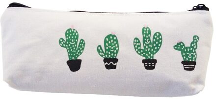 1 Stks/partij Cactus Potlood Gevallen Canvas Mooie Kantoorboekhandel Leuke Potlood Tas Doos Kantoor En School Aanbod Four cactus