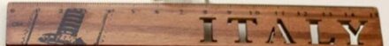 1 Stks/partij Leuke Vintage Stad Hollow Houten Liniaal Bladwijzer 15 Cm Straight Heerser Italy