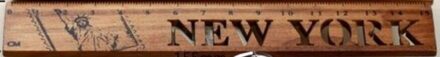 1 Stks/partij Leuke Vintage Stad Hollow Houten Liniaal Bladwijzer 15 Cm Straight Heerser nieuw York