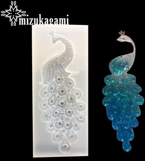 1 stks/partij UV Hars Sieraden Vloeibare Siliconen Mal Pauw Vorm Charmes Hanger Voor DIY Charms Maken Sieraden