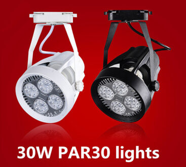 1 stks/partijen LED spoor licht PAR30 spots kledingwinkel spots PAR lampen 30 W opbouw led track lichten warm wit / zwart