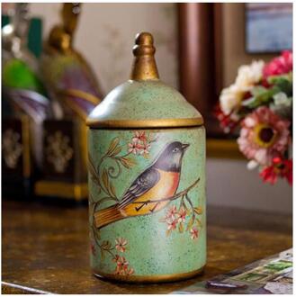 1 stks Retro Keramische Keuken Opslag Flessen Potten tin Suiker Pot Organizer Geschilderd Thee Caddy opslag Jar bus Blikjes Koken