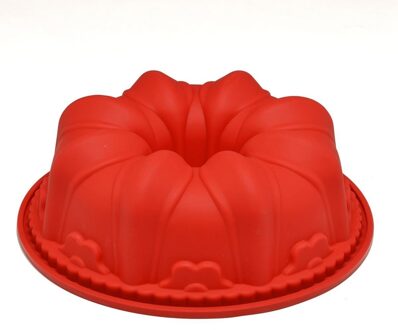 1 stks rode siliconen bundt cake pan ronde moule cake siliconen mallen voor cake decorating flower cakevorm non-stok bakvorm