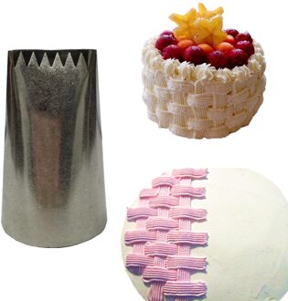 1 STKS Rvs Nozzles Mand weave Tip Gebak Gereedschap Icing Piping Nozzles Cake Decorating Gereedschap Fondant Zoetwaren