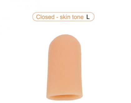 1 Stks/set Vinger Teen Protector Siliconen Gel Cover Cap Pijnbestrijding Voorkomen Blaren Likdoorns Nail Gereedschap Voetverzorging Teen sepa close huid L