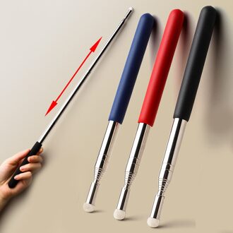 1 Stuk 1M Lengte Stretch Rvs Pen Ferule Onderwijs Reizen Commando Staaf Leraar Vilt Hoofd Pointer