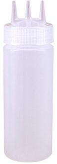 1 Stuk 3 Gat Squeeze Fles Kruiderij Dispenser Saus Azijn Olie Ketchup Cruet Bin 3 Size Keuken Benodigdheden WT M 16oz