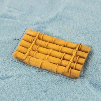 1 Stuk 4.5*2.5Cm Groen Geel Mini Log Bamboe Vlotten Micro-Landschap Decoratie Simulatie Mini Hars Ornamenten boten Aquarium