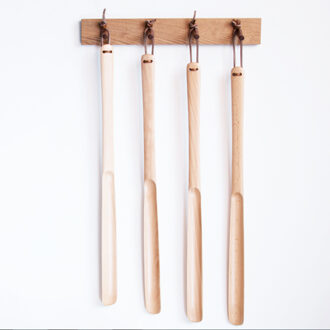 1 Stuk 50 Cm Ultra Lange Strand Hout Schoenlepel Effen Kleur Houten Schoenlepel Houten Lange Handvat Schoen Lepel schoen Lifter