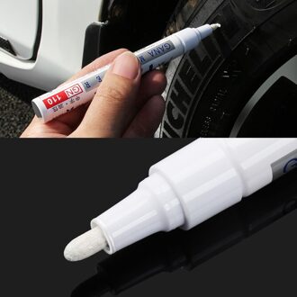 1 Stuk Auto Verf Pen Waterdichte Auto Wiel Band Vette Schilderen Mark Pen Auto Rubber Loopvlak Cd Metalen Permanente verf Marker zwart