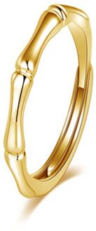 1 Stuk Bamboe Vorm Koper Goud Zilver Kleur Vinger Ring Voor Mannen Vrouwen Wedding Party Opening Minnaar Ring goud dames