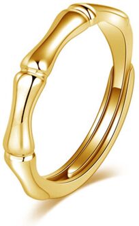 1 Stuk Bamboe Vorm Koper Goud Zilver Kleur Vinger Ring Voor Mannen Vrouwen Wedding Party Opening Minnaar Ring goud heren