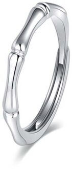 1 Stuk Bamboe Vorm Koper Goud Zilver Kleur Vinger Ring Voor Mannen Vrouwen Wedding Party Opening Minnaar Ring zilver dames