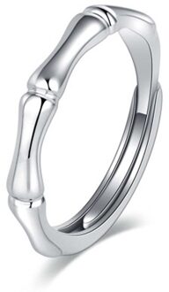 1 Stuk Bamboe Vorm Koper Goud Zilver Kleur Vinger Ring Voor Mannen Vrouwen Wedding Party Opening Minnaar Ring zilver heren