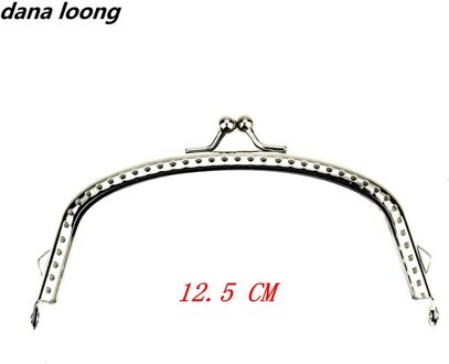 1 Stuk Boogvormige Glossy Zilver Basic Metal Purse Frame Kus Sluiting Lock Diy Tas Accessoires 6.5/8.5/10.5/12.5/15.5 Cm 12.5 CM