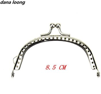 1 Stuk Boogvormige Glossy Zilver Basic Metal Purse Frame Kus Sluiting Lock Diy Tas Accessoires 6.5/8.5/10.5/12.5/15.5 Cm 8.5 CM