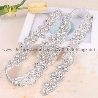 1 Stuk Clear Rhinestone Applique Voor Trouwjurken Trim Rhinestone Crystal Naai Kledingstuk Sash Riem Patches Fix Strass