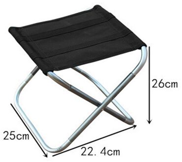 1 Stuk Draagbare Outdoor Klapstoel Mini Inklapbare Barbecue Kruk Schetsen Camping Vissen Stoel Met Opbergtas zwart