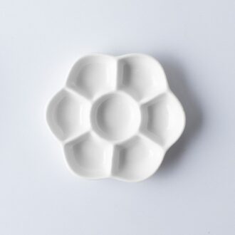 1 Stuk Eenvoudige Keramische Multi-Grid Palet Aquarel Wit Porselein Kleur Palet Kunst Levert klein palette