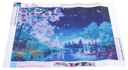 1 stuk Foto Kleur Mooie 5d Kruissteek Kleine Rivier Perzik Night View Diy Diamant Schilderij Collectie