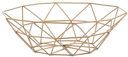 1 Stuk Fruit Kom Basketsimple Stijl Geometrische Fruit Groente Draad Mand Metalen Kom Keuken Opslag Desktop Metalen Fruitmand goud