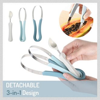 1 Stuk Fruit Vleesmes 2 In1 Tweekoppige Fruit Bal Watercitron Baller Ijs Lade Lepel Fruit en Groente