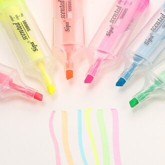 1 STUK geurige snoep kleur markeerstift Koreaanse mooie originaliteit aquarel pen note nummer pen voor student briefpapier Rood