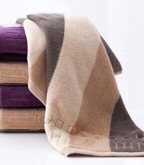 1 stuk Gezicht Handdoek 100% Katoen Sport Handdoeken Voor Volwassen Vrouw Man Square34x34cm Gedrukt Bruin, Paars strandlaken toalha bruin Towel