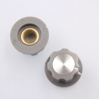 1 Stuk Gitaar Effector Speaker Plastic Knop Volume Instelknop Diameter 20Mm Hoogte 12Mm Messing Gat 6.4Mm Donkergrijs