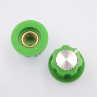 1 Stuk Gitaar Effector Speaker Plastic Knop Volume Instelknop Diameter 20Mm Hoogte 12Mm Messing Gat 6.4Mm groen