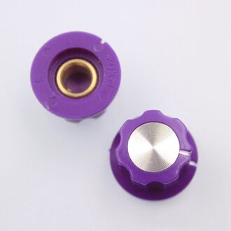 1 Stuk Gitaar Effector Speaker Plastic Knop Volume Instelknop Diameter 20Mm Hoogte 12Mm Messing Gat 6.4Mm Paars