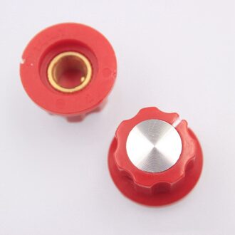 1 Stuk Gitaar Effector Speaker Plastic Knop Volume Instelknop Diameter 20Mm Hoogte 12Mm Messing Gat 6.4Mm Rood