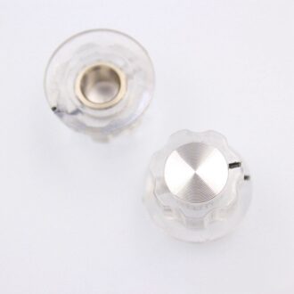 1 Stuk Gitaar Effector Speaker Plastic Knop Volume Instelknop Diameter 20Mm Hoogte 12Mm Messing Gat 6.4Mm transparant