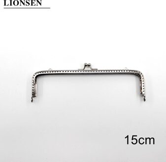 1 Stuk Glanzende Zilveren Vierkante Basic Metal Purse Frame Kus Sluiting Lock Diy Tas Accessoires 6.5/8.5/10.5/12.5/15/18Cm 15cm