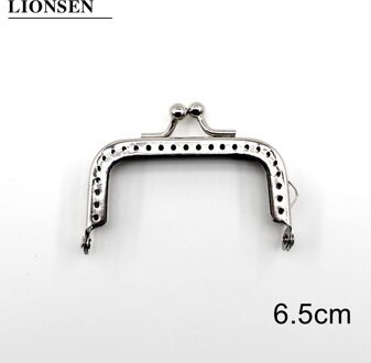 1 Stuk Glanzende Zilveren Vierkante Basic Metal Purse Frame Kus Sluiting Lock Diy Tas Accessoires 6.5/8.5/10.5/12.5/15/18Cm 6.5cm