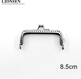1 Stuk Glanzende Zilveren Vierkante Basic Metal Purse Frame Kus Sluiting Lock Diy Tas Accessoires 6.5/8.5/10.5/12.5/15/18Cm 8.5cm