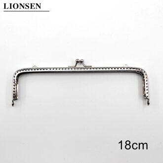 1 Stuk Glanzende Zilveren Vierkante Basic Metal Purse Frame Kus Sluiting Lock Diy Tas Accessoires 6.5/8.5/10.5/12.5/15/18Cm