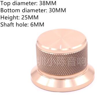 1 Stuk Gouden Massief Aluminium Cilindrische Rasterpatroon Audio Systeem Diy Knoppen, Diameter 38Mm, Hoogte 25Mm