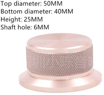 1 Stuk Gouden Massief Aluminium Cilindrische Rasterpatroon Audio Systeem Diy Knoppen, Diameter 50Mm, Hoogte 25Mm